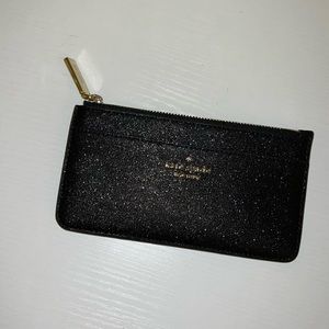 Black Shimmer Kate Spade Large Wallet